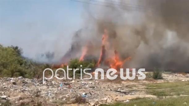 Πάτρα: Μεγάλη φωτιά στη Σπιάντζα