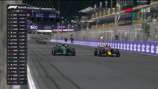 Ο Verstappen πέρασε τον Alonso και βρέθηκε στη 2η θέση