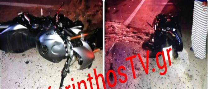 Κόρινθος - τροχαίο ατύχημα: οδηγός μηχανής σύρθηκε στο οδόστρωμα (εικόνες)