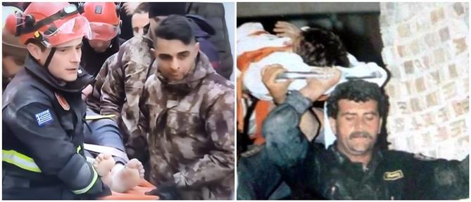 Σεισμός: Ο γιος του πυροσβέστη Νίκα που είχε σώσει τον μικρό Ανδρέα στο Αίγιο έσωσε παιδί στην Τουρκία (εικόνες)