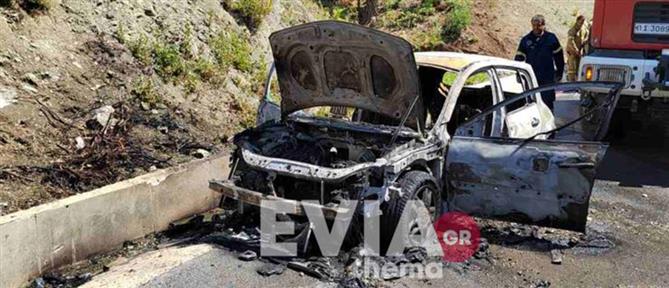 Εύβοια: αυτοκίνητο τυλίχθηκε στις φλόγες εν κινήσει