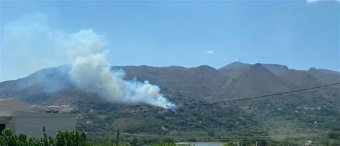 Φωτιά στο Ρέθυμνο: Επιχειρούν εναέρια μέσα (εικόνες)