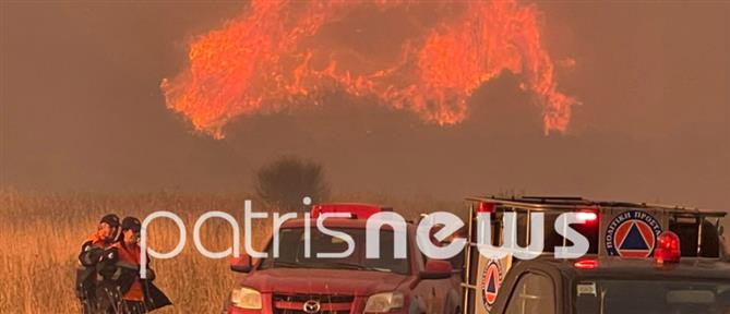 Φωτιά στην Αχαΐα: Συνεχίζεται η μάχη με τις φλόγες (εικόνες)
